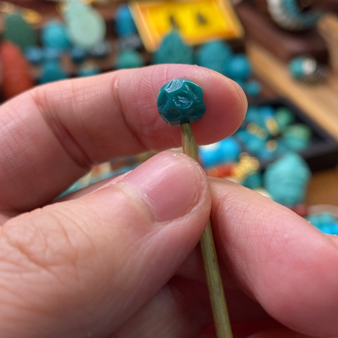 绿松石珠宝奇石未镶嵌7.5mm