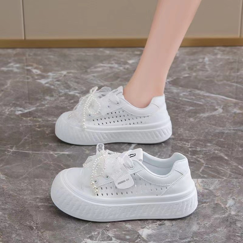 Ou Shi Yuan/欧诗媛秋冬镂空百搭学生板鞋小白鞋XT186