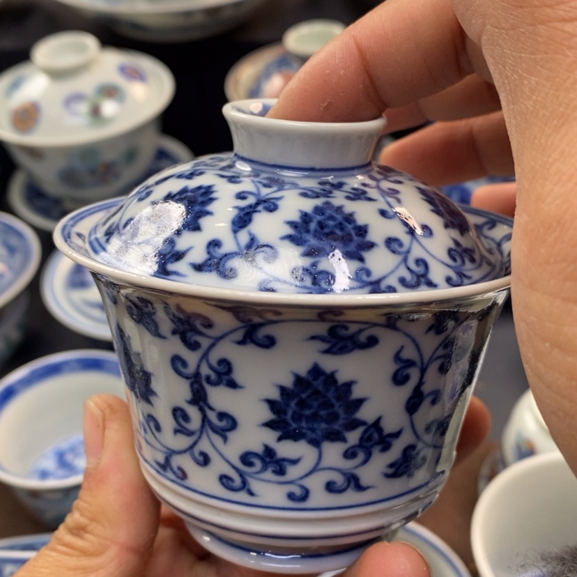 【闪购商品】景德镇青花瓷盖碗