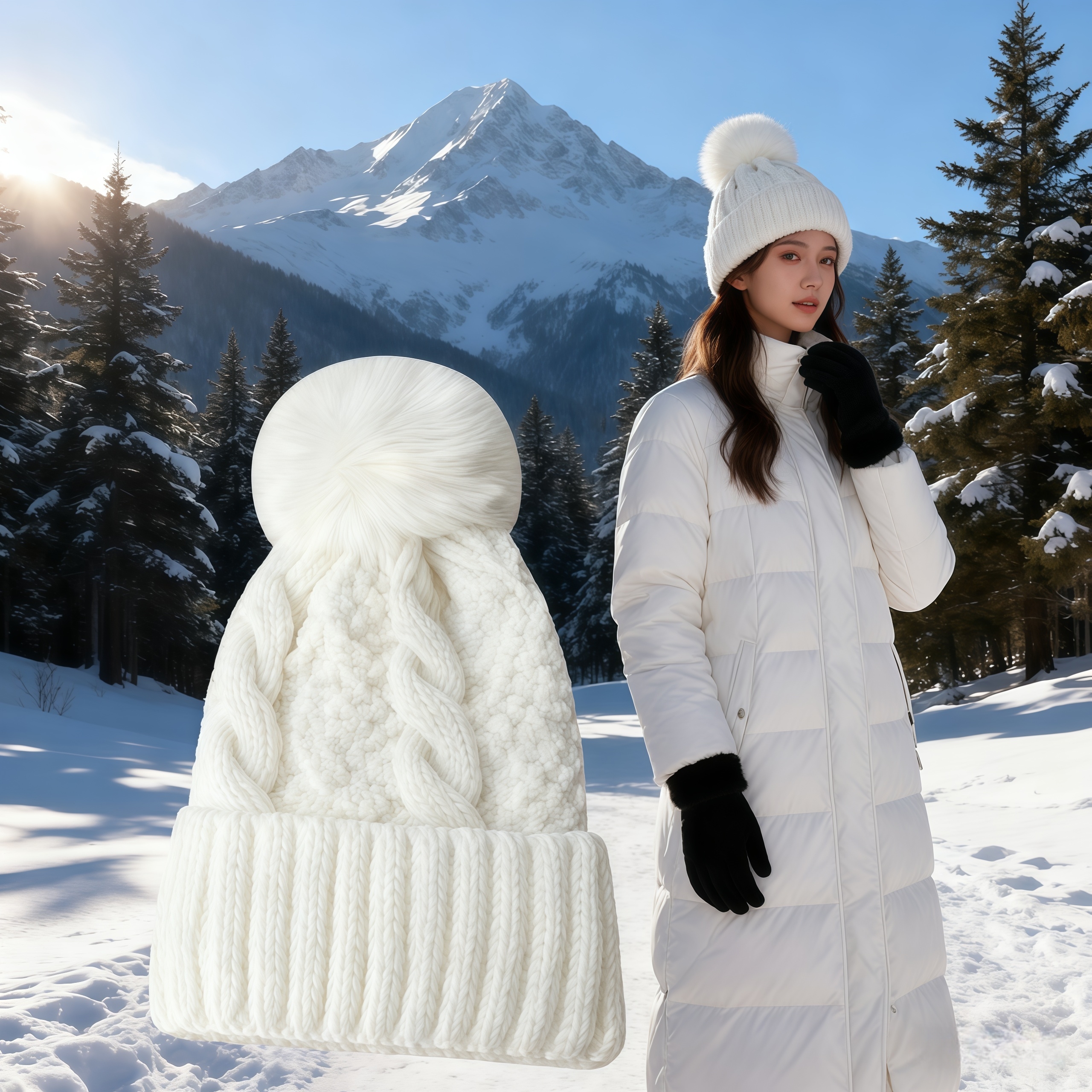 帽子女士秋冬季针织帽子时尚百搭冷帽加绒加厚保暖女秋冬