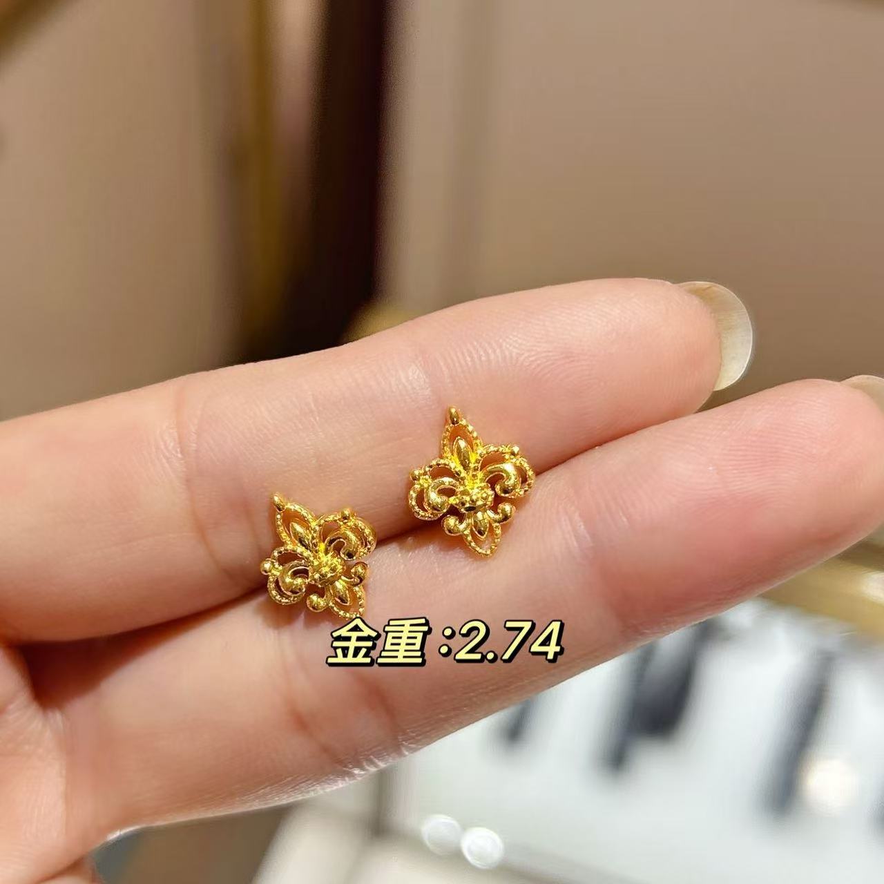 西京金店 足金2.74克耳饰（16.8元快递费退货扣除）