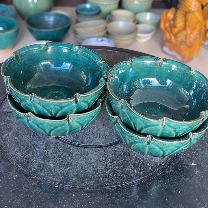 湖***家4个莲花碗4个莲花碗