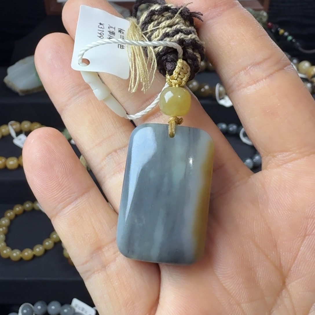 和田玉未镶嵌手链（NGTC国检证书）新疆若羌楼兰三色无事牌