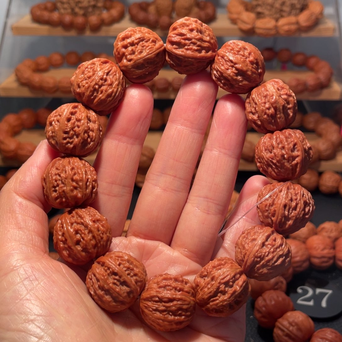 桃核手串西瓜纹手串