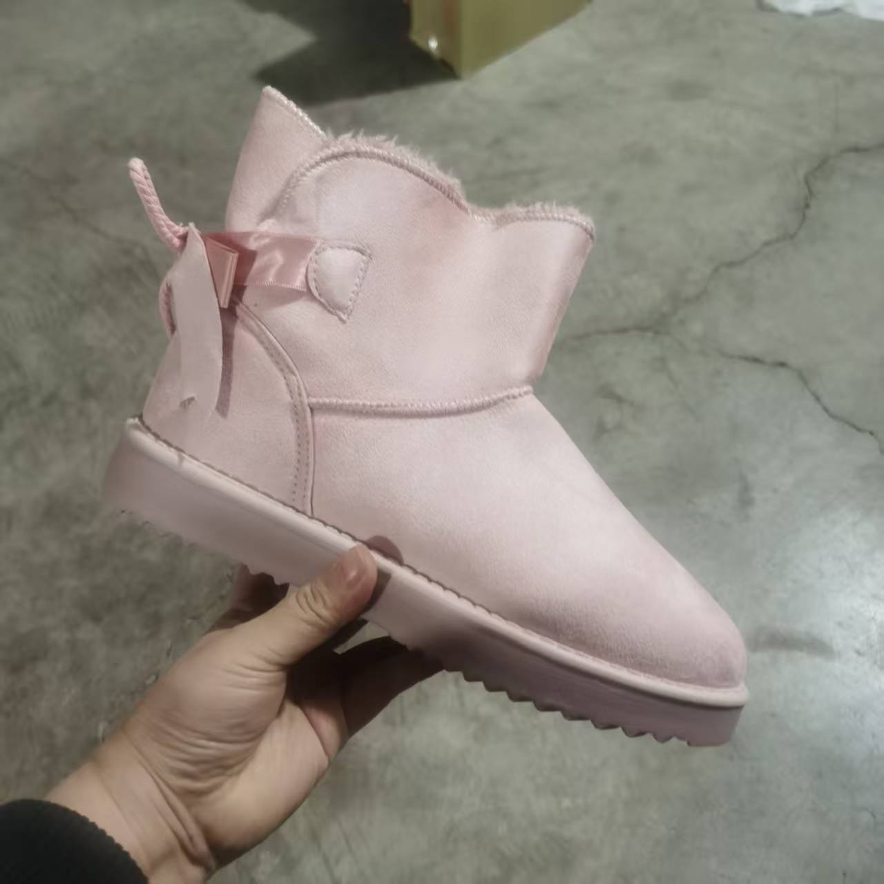 004雪地靴棉靴冬季时尚卡通风女棉鞋公主风平跟宝宝