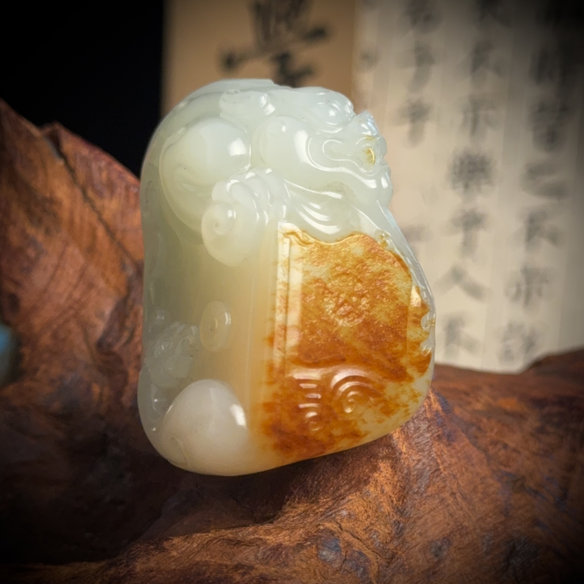 [沐璟堂甄选]和田玉籽料子料精雕玉雕丹旌佑世貔貅雕刻挂件巧雕