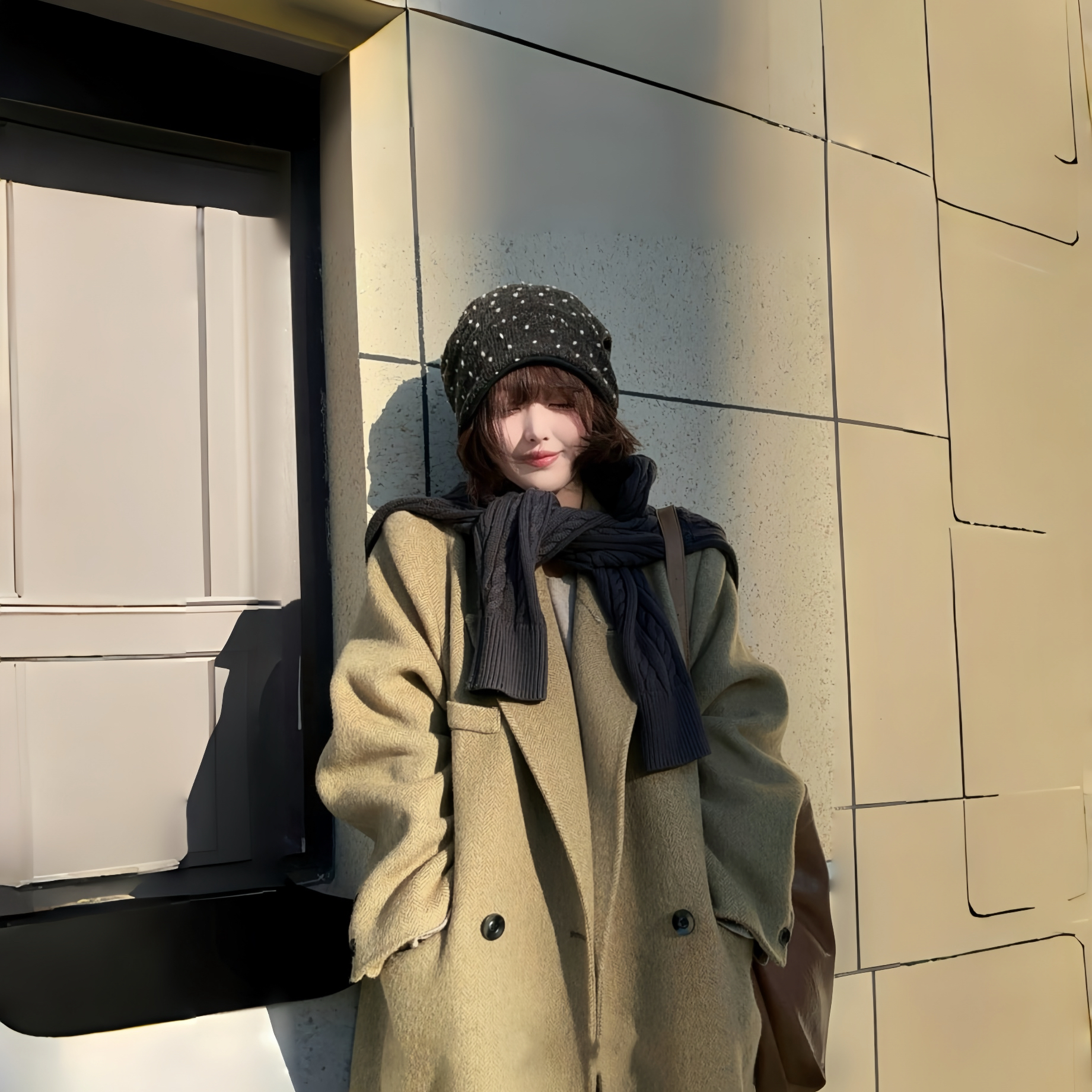 休闲风常规春秋冬纯色女毛呢外套时尚洋气设计师外套