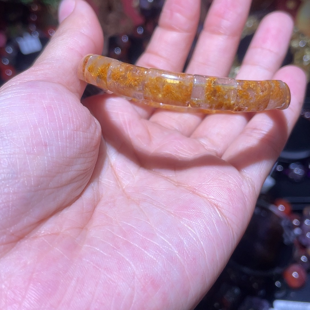 发晶钛金花手牌镯未镶嵌钛金花
