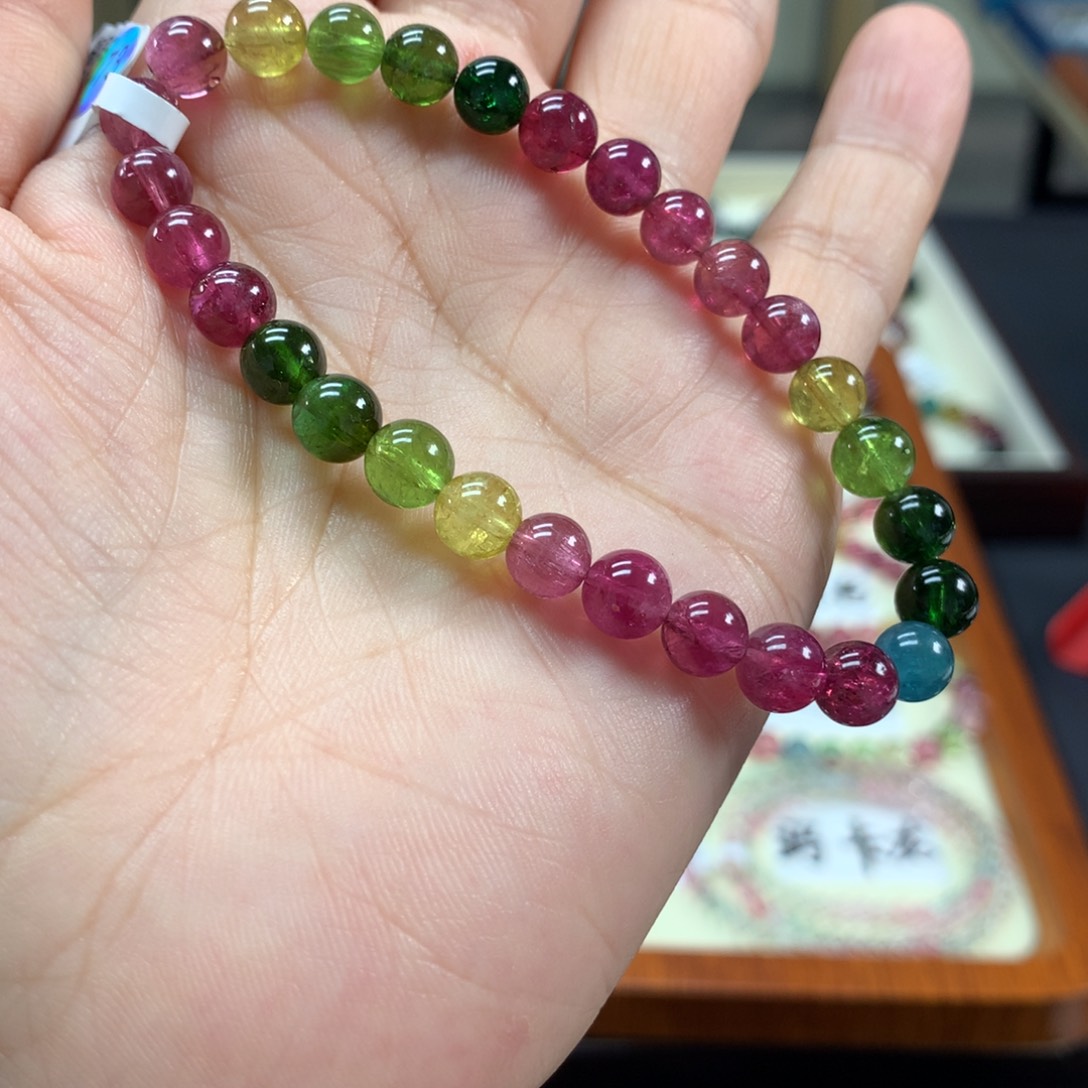 碧玺手链未镶嵌6:6毫米左右