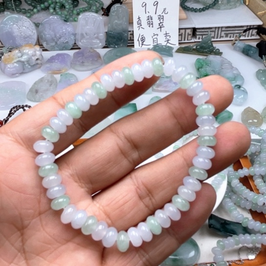 ****c翡翠未镶嵌颈饰翡翠算盘珠