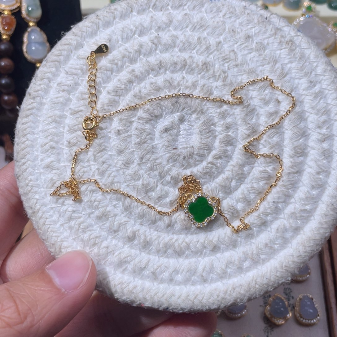 翡翠银S925镶嵌颈饰