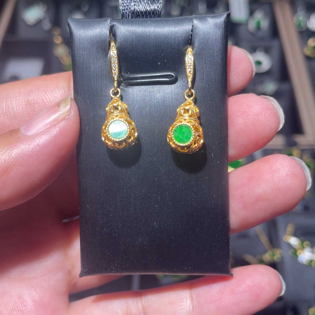 介***长翡翠银S925镶嵌颈饰