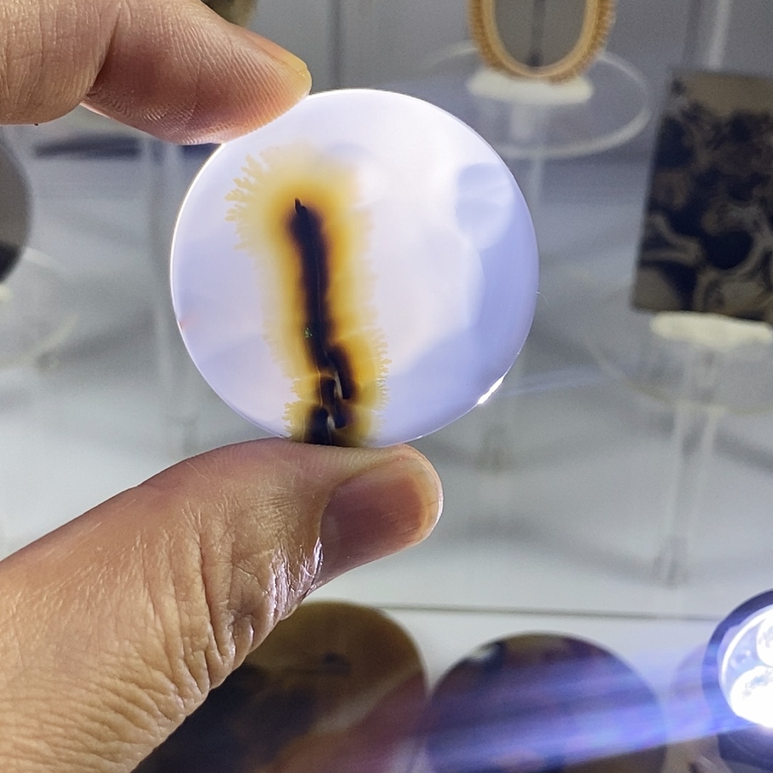 合成碳硅石非金属时尚图纹画面石饰品