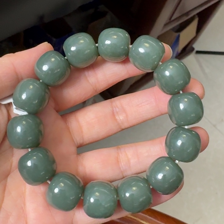 和田玉未镶嵌颈饰且末蓝16