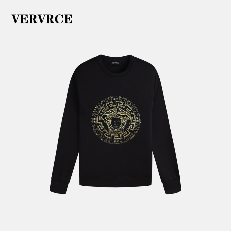 VERVRCE/Enamel秋季高级感烫钻男士百搭休闲卫衣长袖圆领