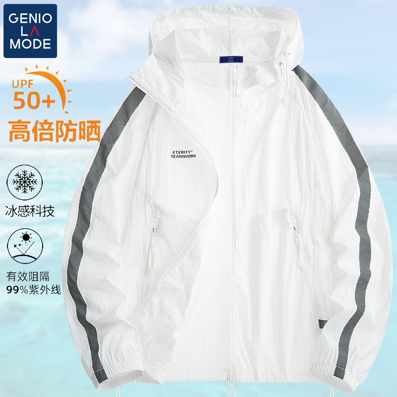 GENIO LAMODE轻薄透气外套男紫外线夏季运动宽松2025冰丝防晒衣服