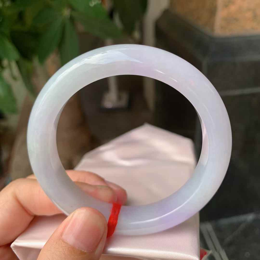 缅甸天然翡翠冰种紫罗兰正圈妈妈礼品手镯冰透少女美人玉手镯56mm
