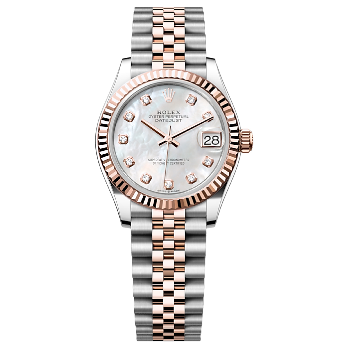 99新 Rolex/劳力士 日志m278271-0026白贝母玫瑰金腕表/WHP035961