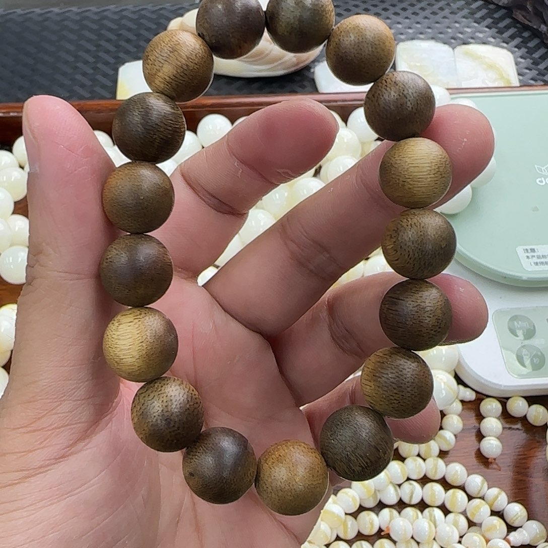 手串白玉菩提13鹦哥绿