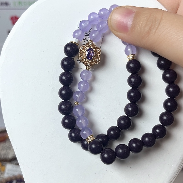 珠串紫气东来紫水晶双串珠