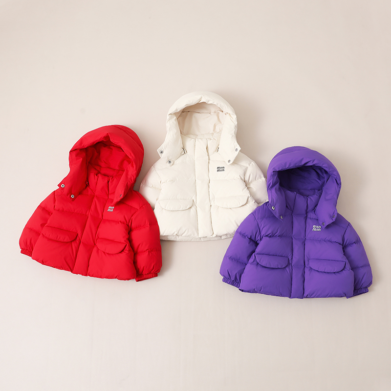 女童羽绒服短款加厚冬季90绒小童装宝宝儿童羽绒服保暖外套23211