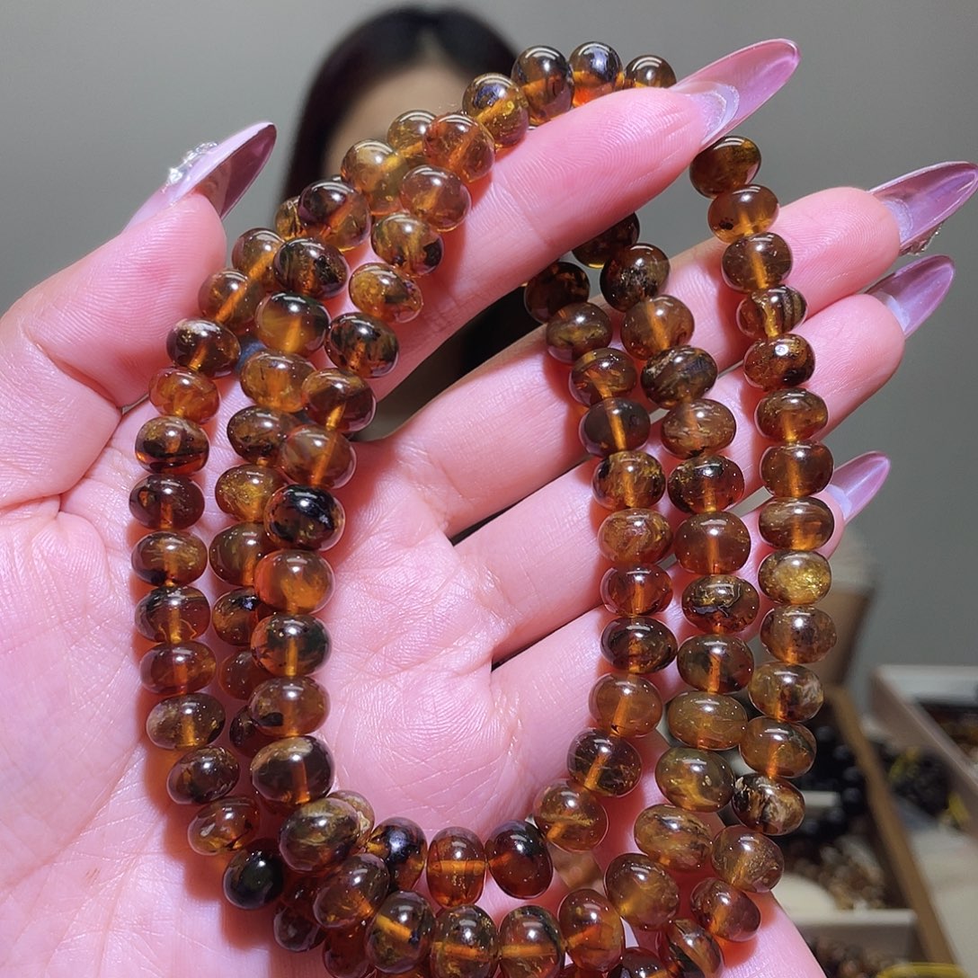 琥珀未镶嵌裸石抚顺琥珀9+蜜蜡108
