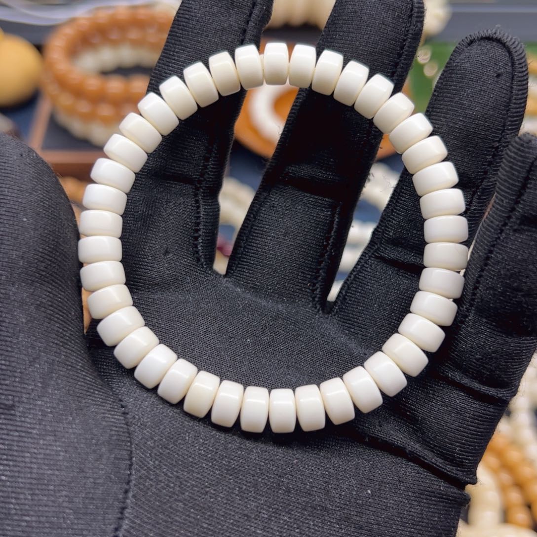 手串白玉菩提厚切药片85