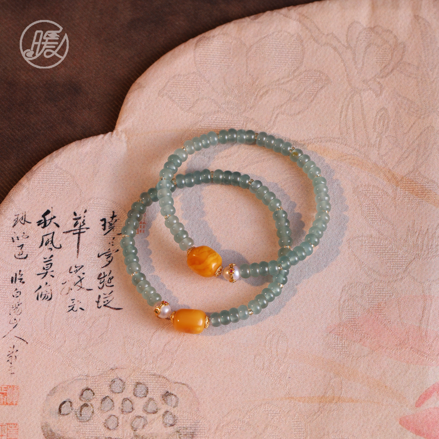 单圈算盘珠翡翠手串搭配蜜蜡枣珠手链A6962多样性发一