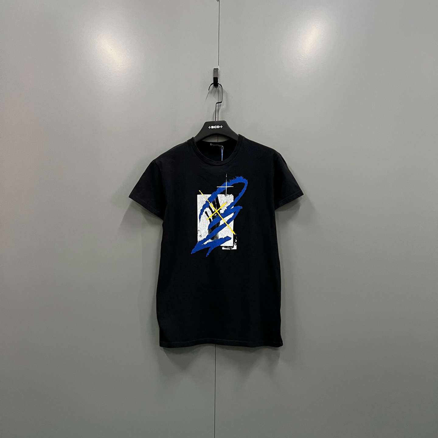 95新 DIOR/迪奥 (ll) 黑色涂鸦图案短袖 M码/206270 无领标