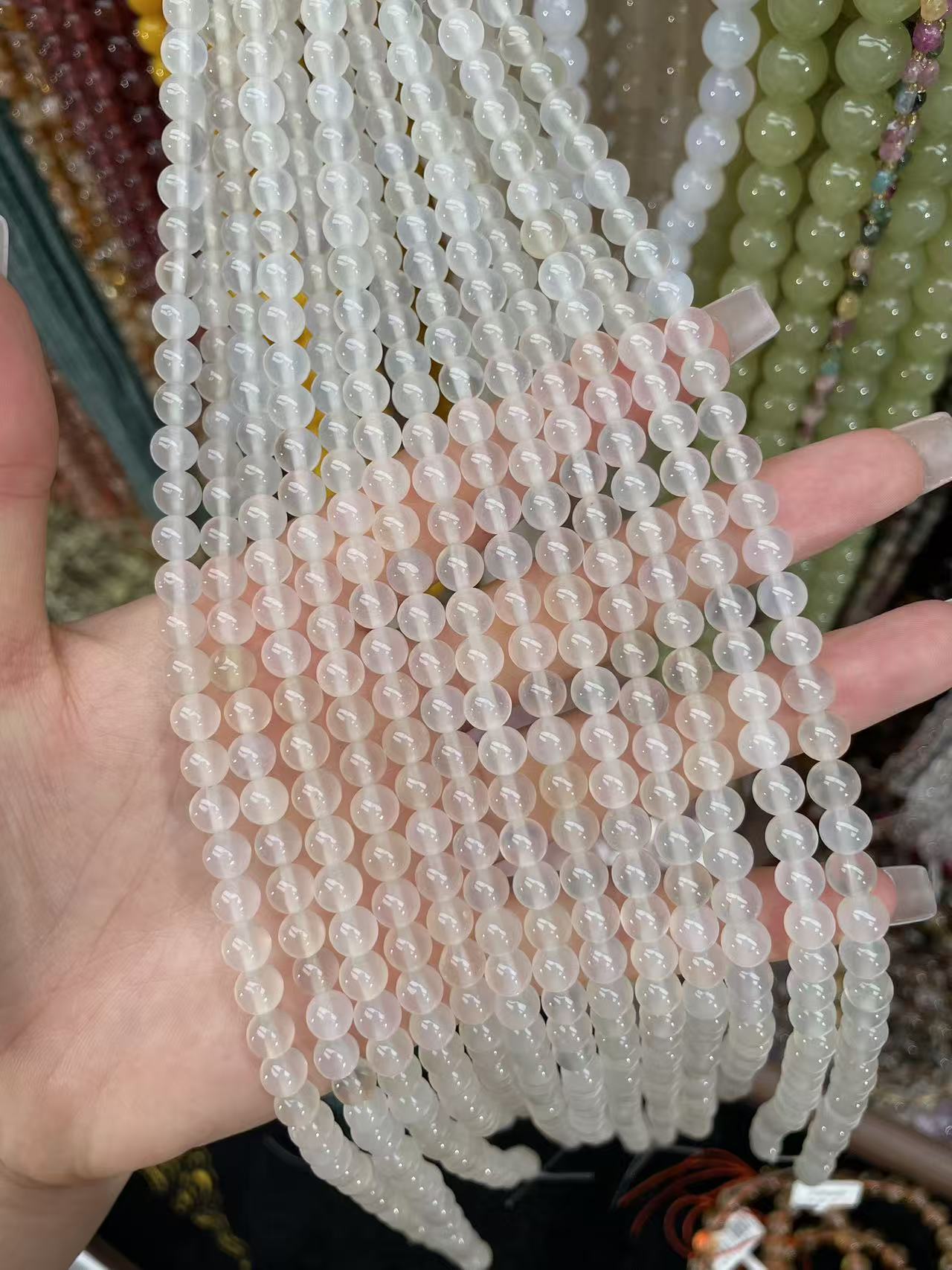 原矿料子白瑙   荔枝冻冻   珠宝半成品散珠DIY