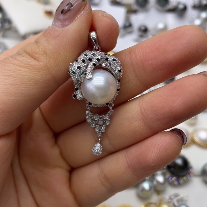 海水珍珠吊坠(不含链)银S925镶嵌