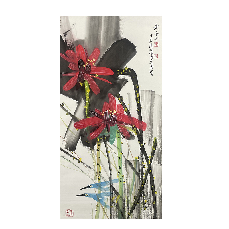  c-2654黄永玉52*102托底花鸟
