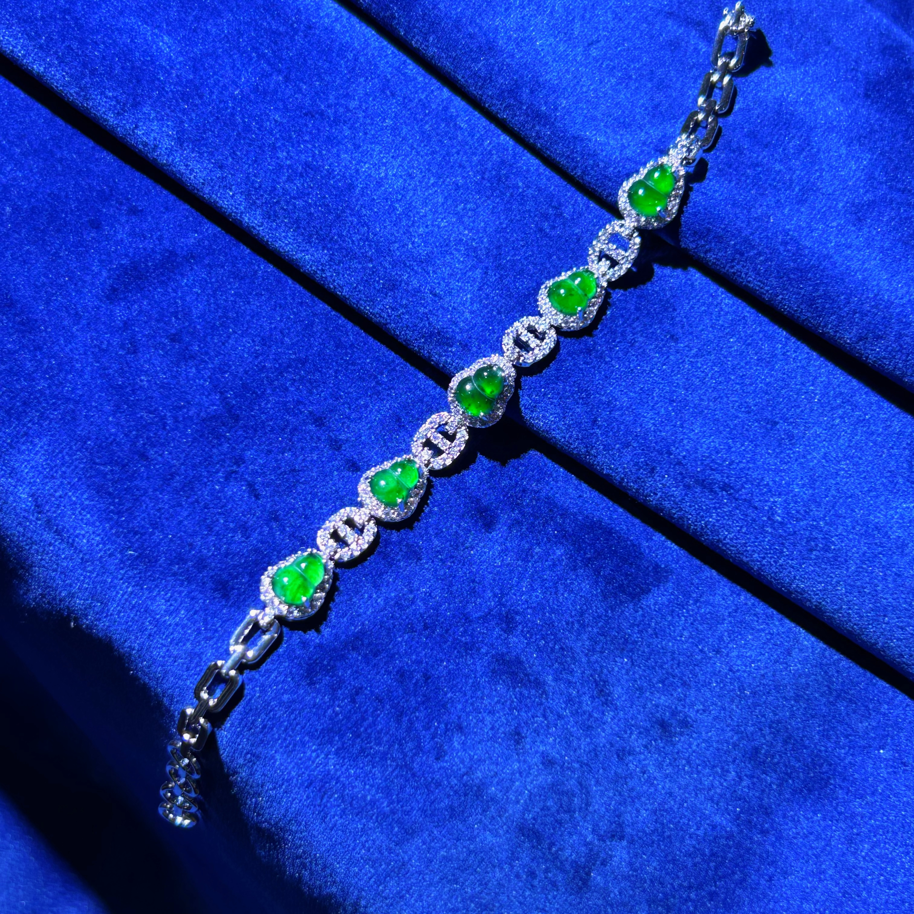 天然翡翠葫芦手链-FC214