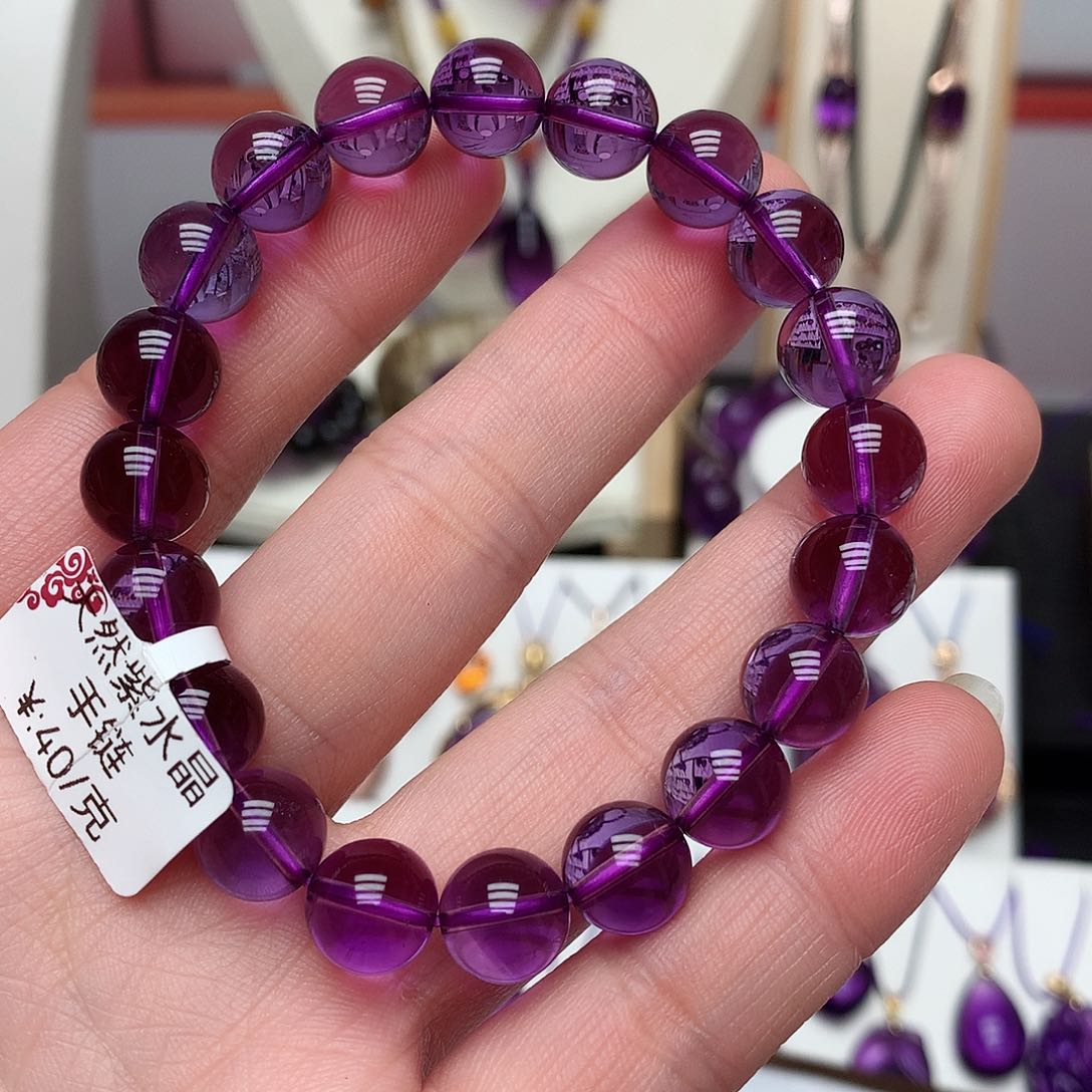 紫晶巴西手串10m m未镶嵌