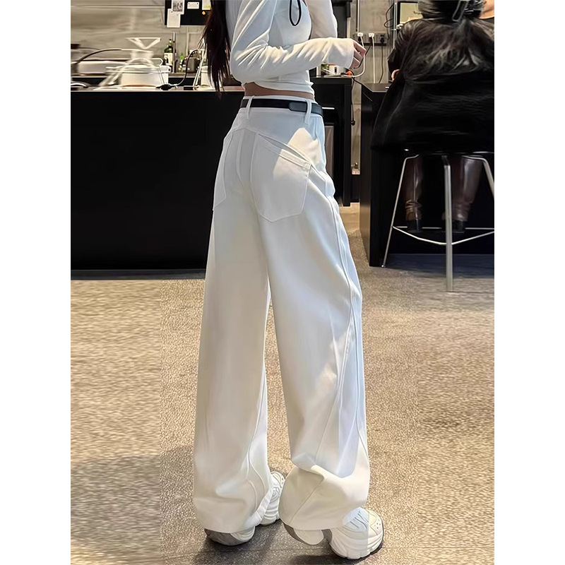 大码牛仔裤女显瘦修身高腰阔腿弯刀裤2025年春秋新款胖mm遮跨拖地