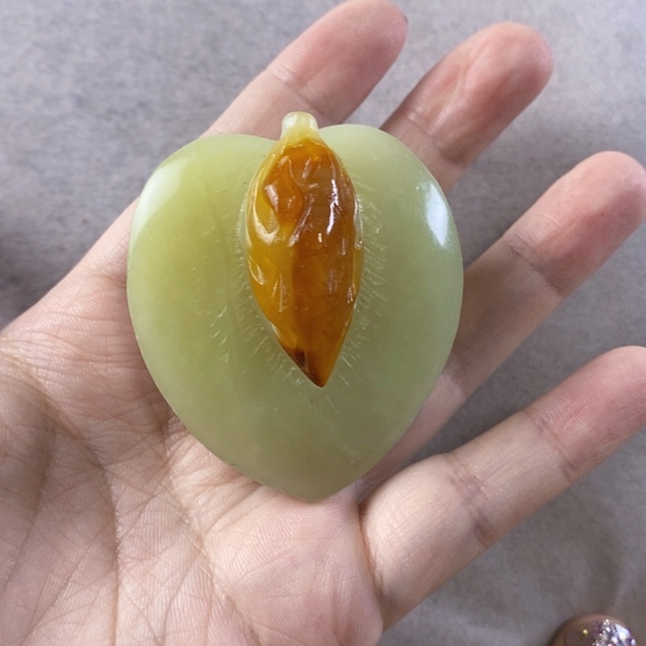 岫玉手把件未镶嵌姜*