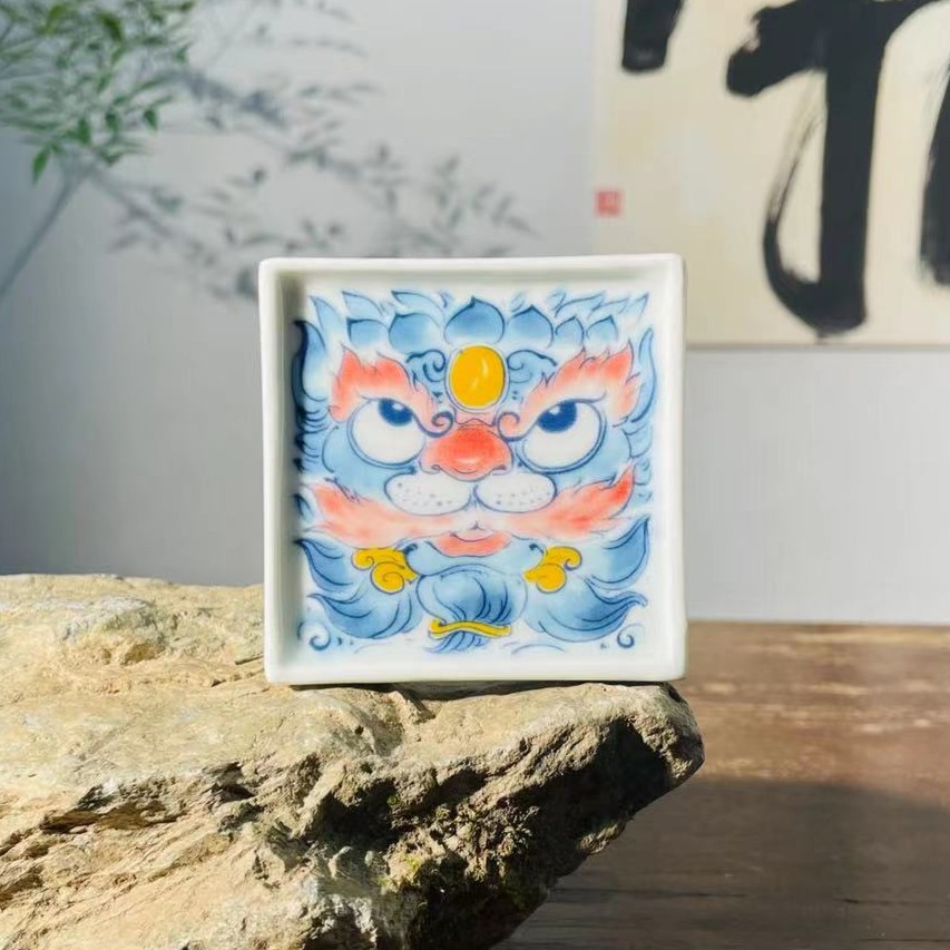 【昨明】国风国潮 醒狮 杯垫杯托