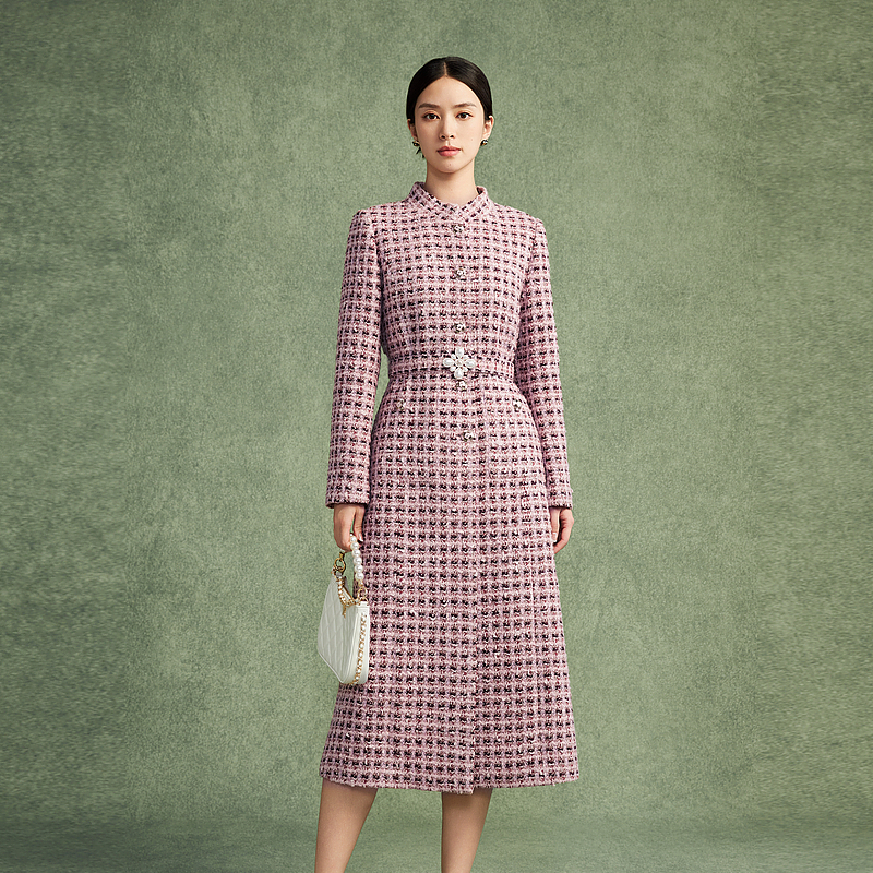 高级感收腰绵羊毛大衣2024年新款时尚毛呢外套-MJFD05WLC142L11