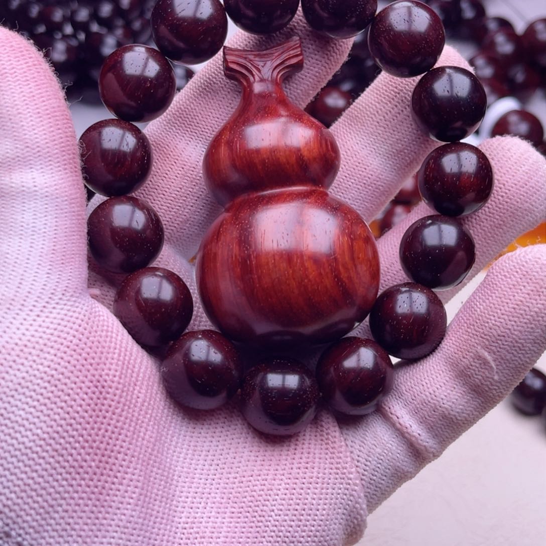 檀香紫檀（小叶紫檀）征****言印度小叶紫檀1.5手串加葫芦