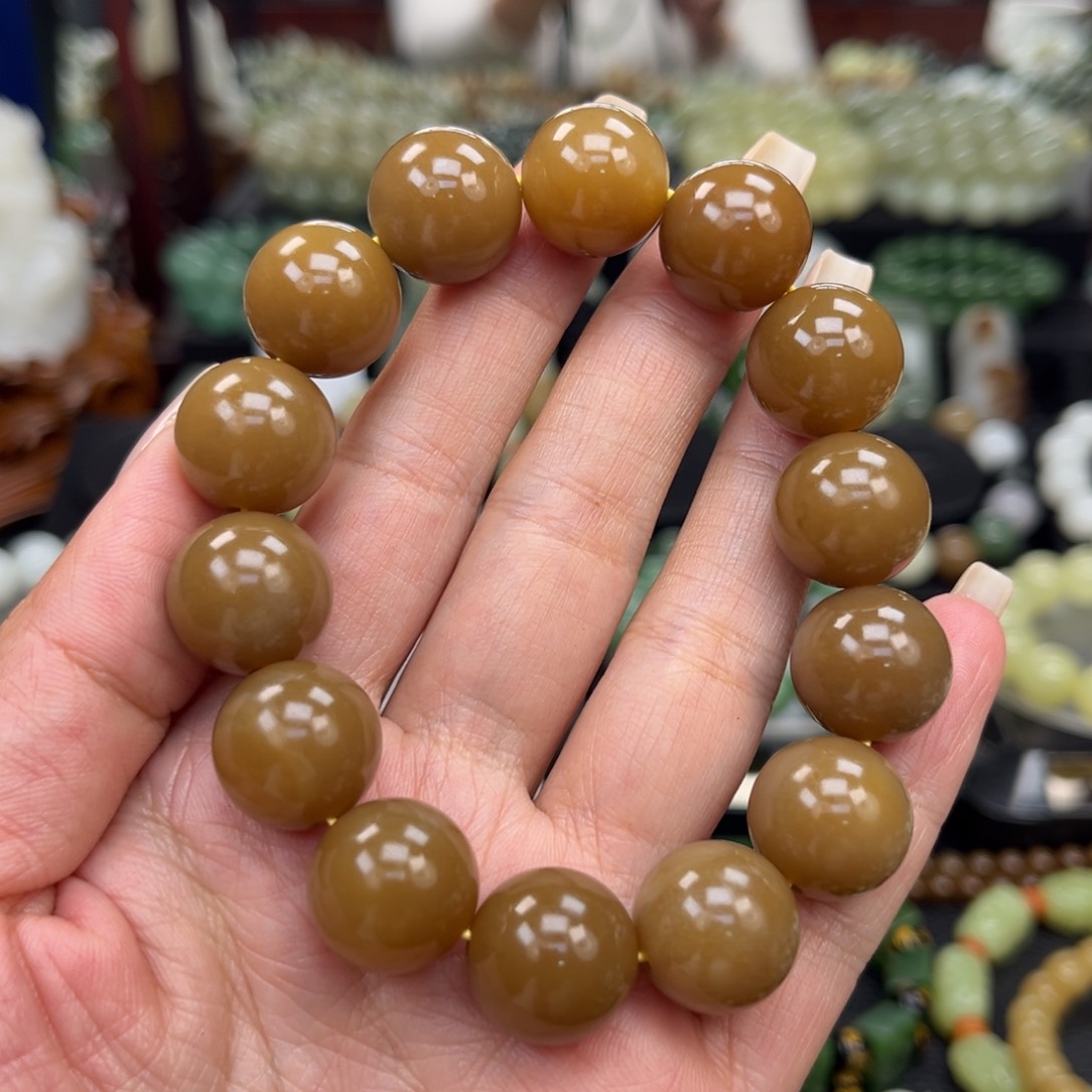 和田玉手串未镶嵌烟****y