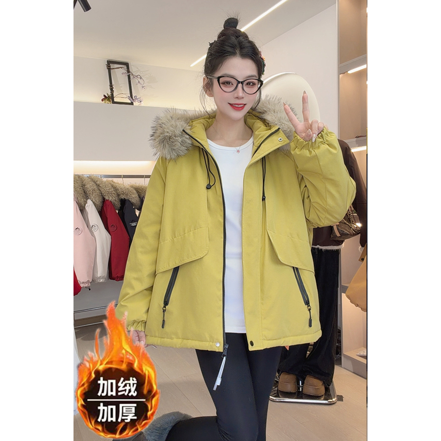 【小火炉大毛冲锋衣】大毛领一冬季新款连帽显瘦巨厚百搭外套25136