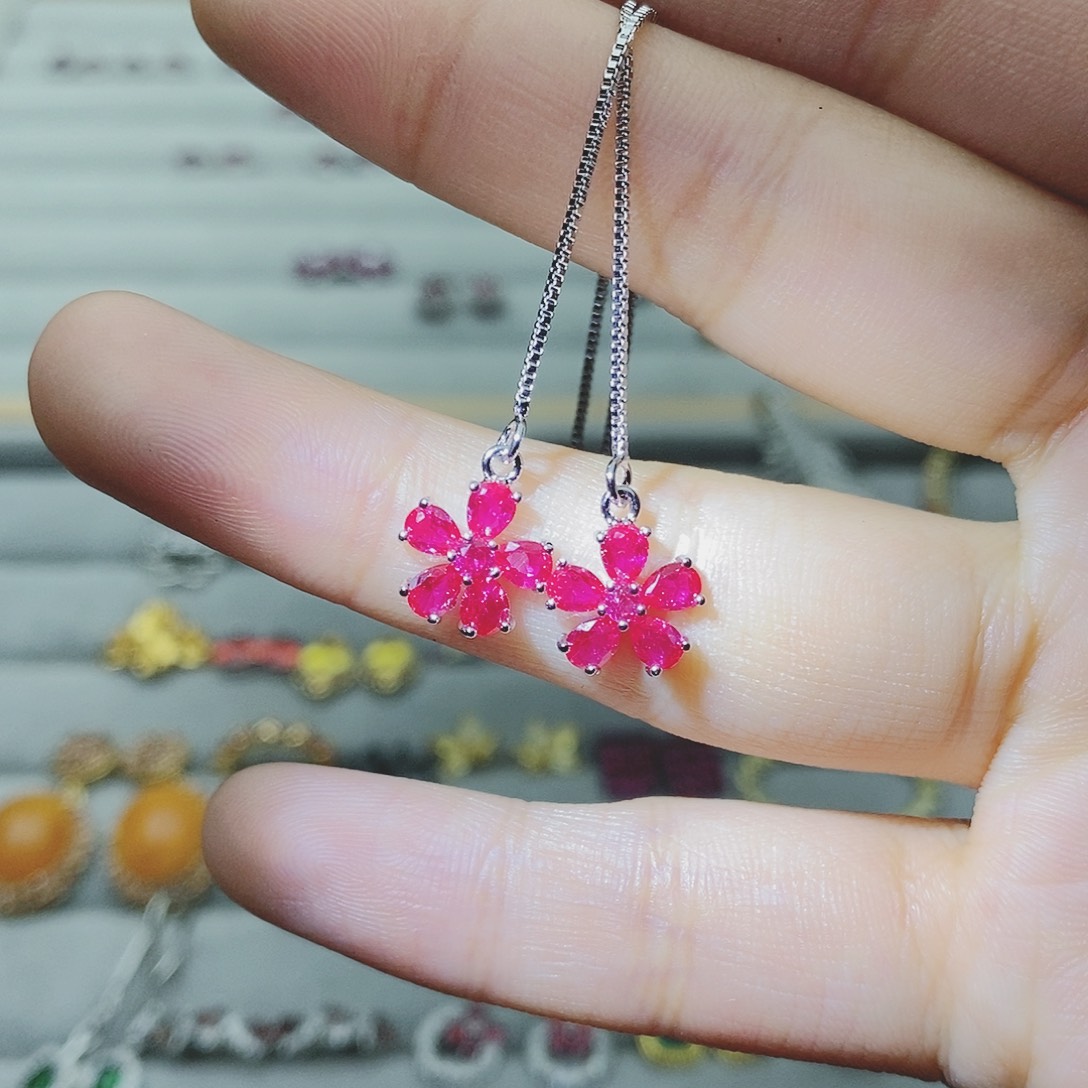 【闪购商品】托帕石耳饰银S925镶嵌