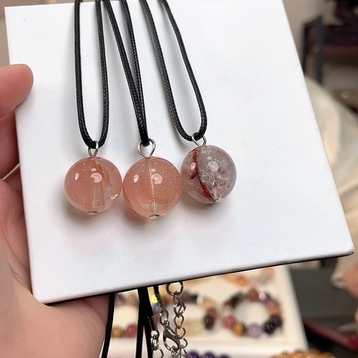 水晶颈饰银S925镶嵌胶花吊坠13