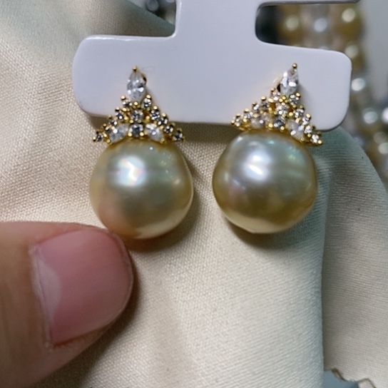 海水珍珠耳饰银S925镶嵌G****?12.6