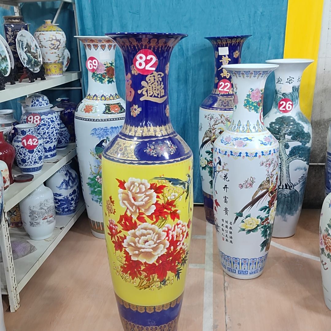瓶用****6景德镇陶瓷落地大花瓶1.2米花开富贵一个