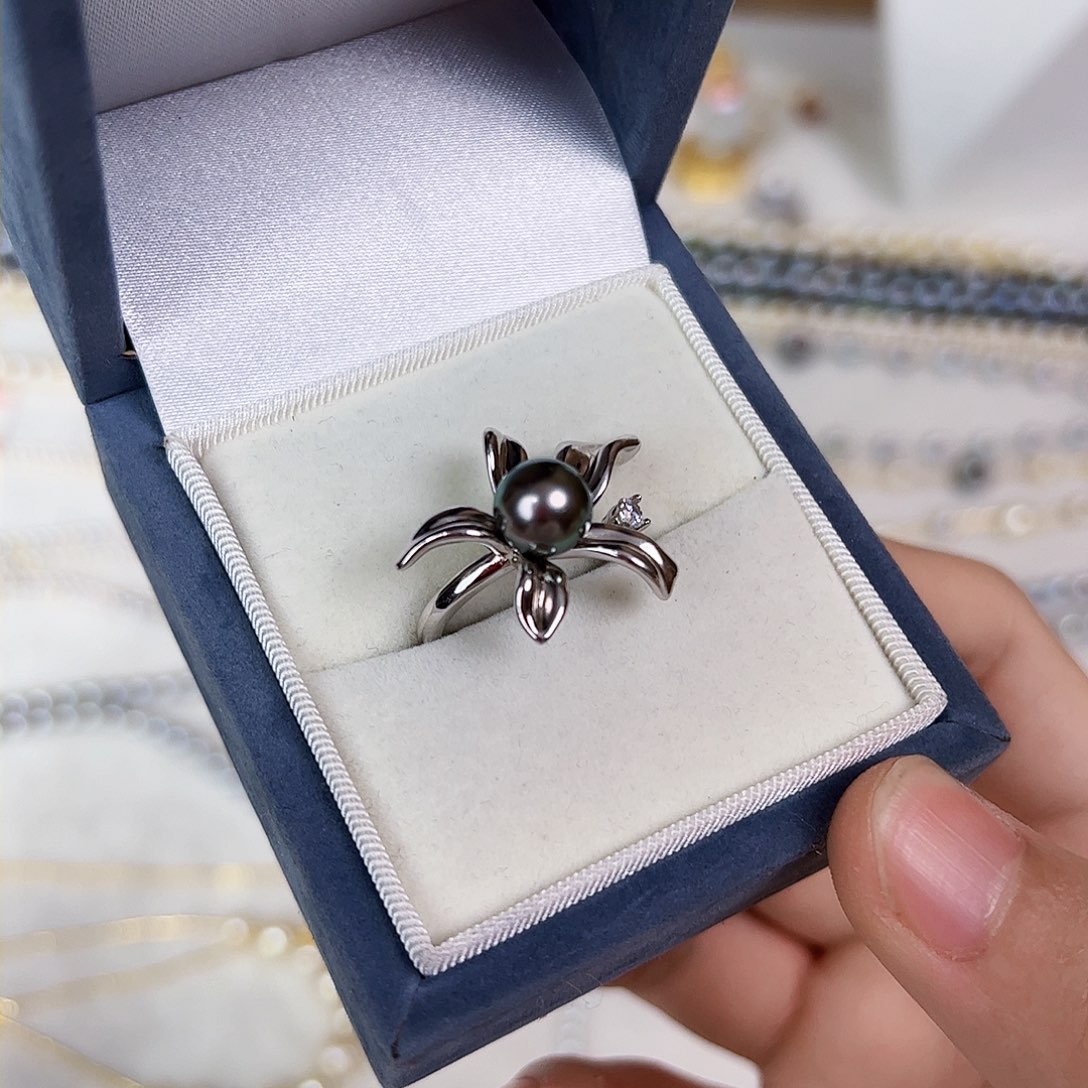 海水珍珠戒指银S925镶嵌