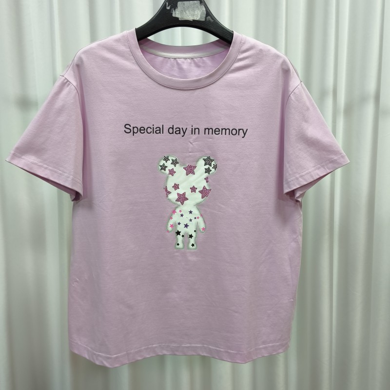 【三C・伊】Z853-1  女装夏季短袖T恤衫紫色Y22210418Z20