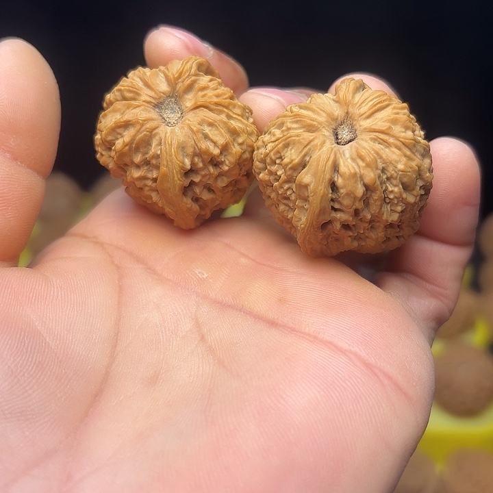 小***凳把件文玩核桃凹底拉丝南疆球35尺10