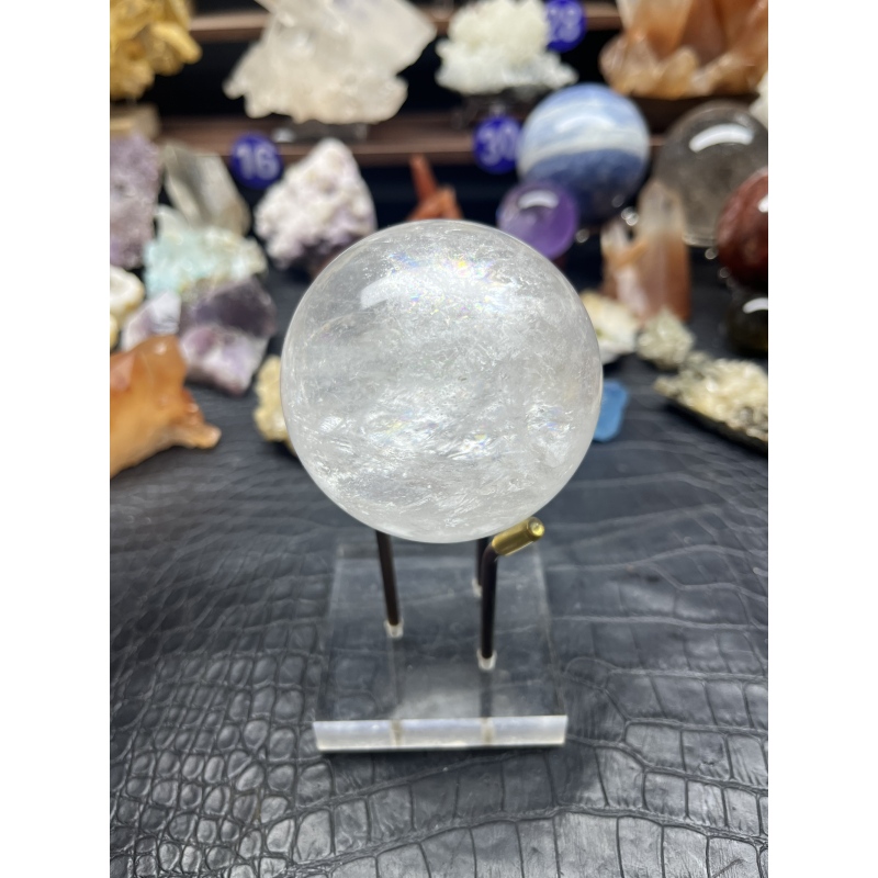 爆七彩光卡6.6白水晶球雪球392克可做夜灯