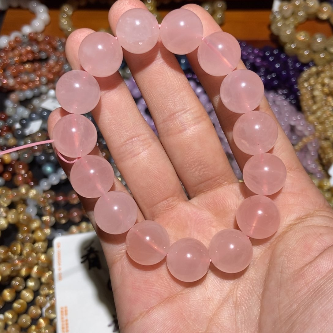 水晶手链未镶嵌粉水晶14m